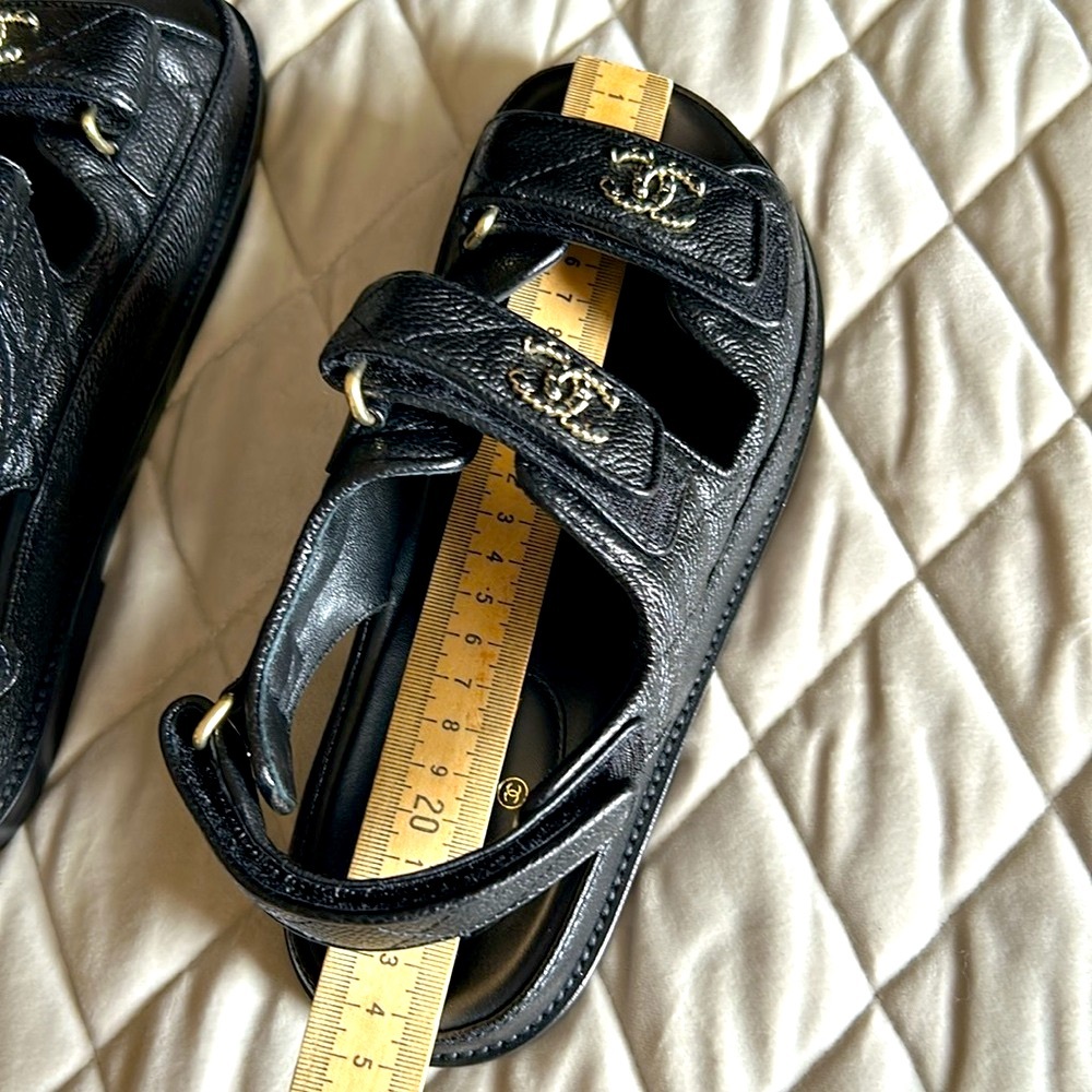 Chanel DADS SANDALS Grained Leather 36 - Picture 11 of 17